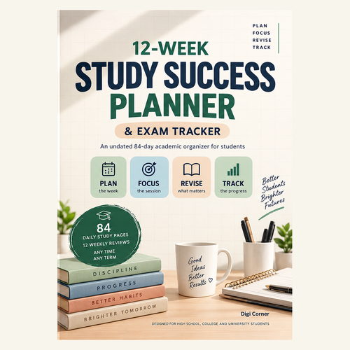 12-Week Study Success Planner & Exam Tracker paperback cover