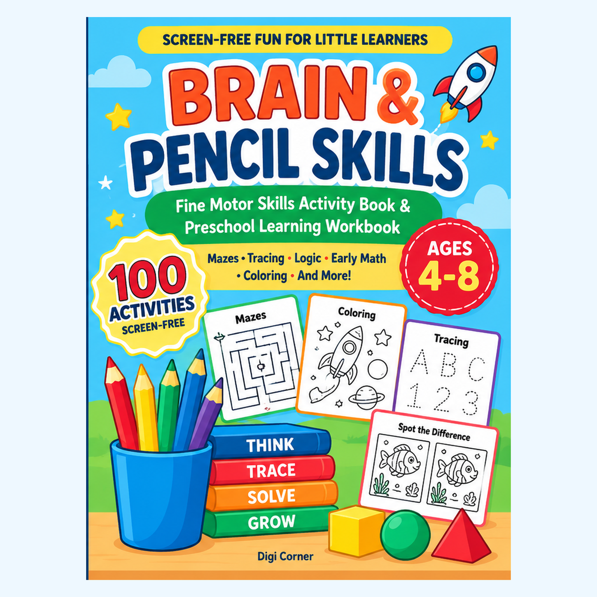 Brain & Pencil Skills paperback cover