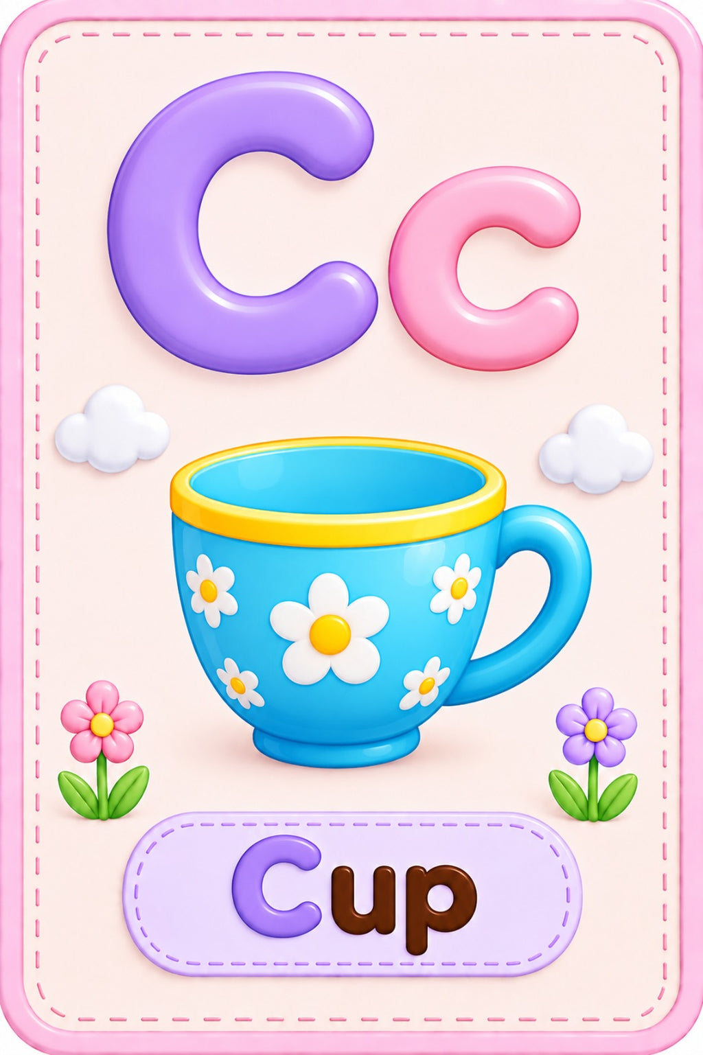 Alphabet Flashcards A-Z - C for Cup sample