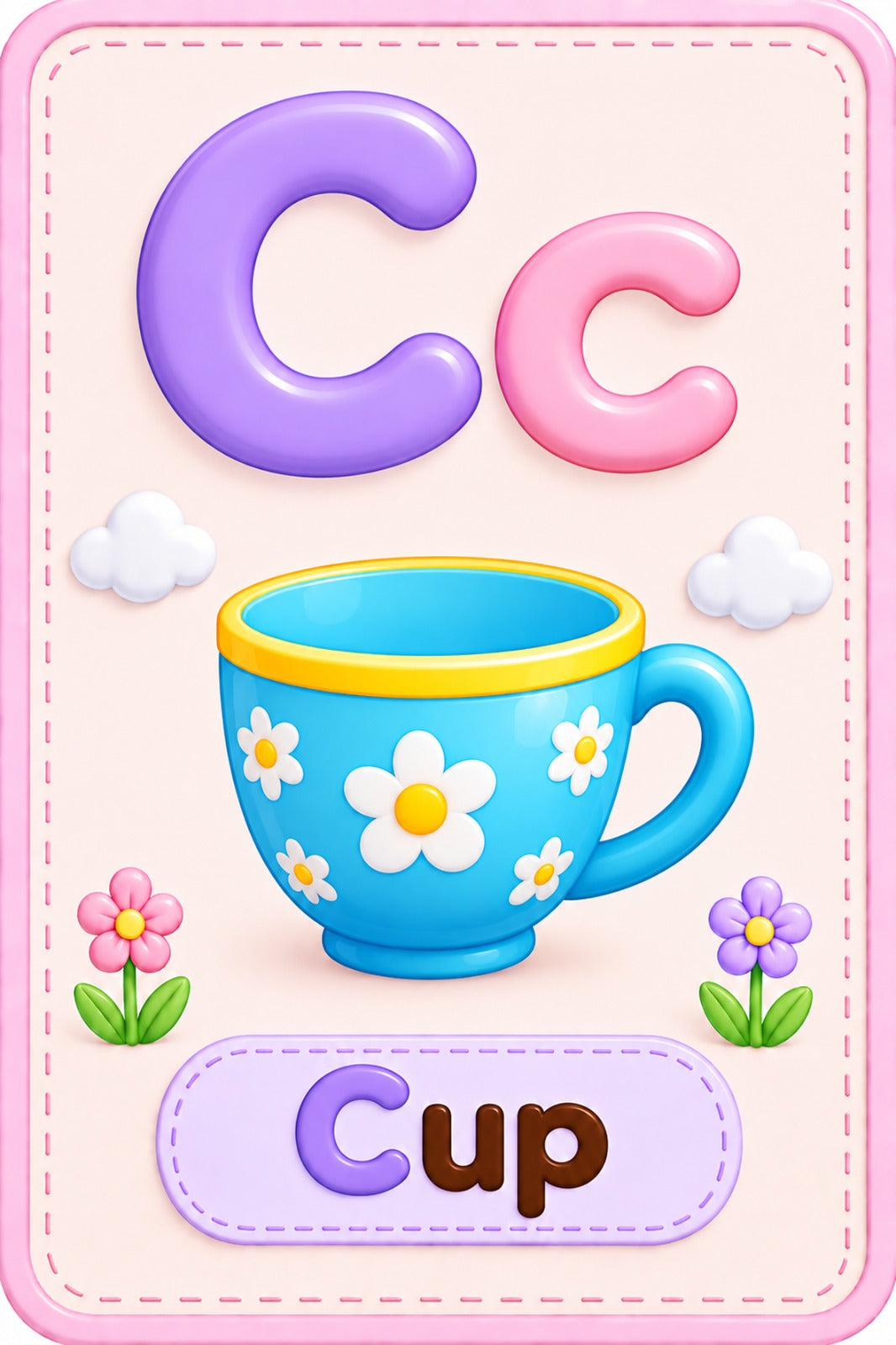 Alphabet Flashcards A-Z - C for Cup sample
