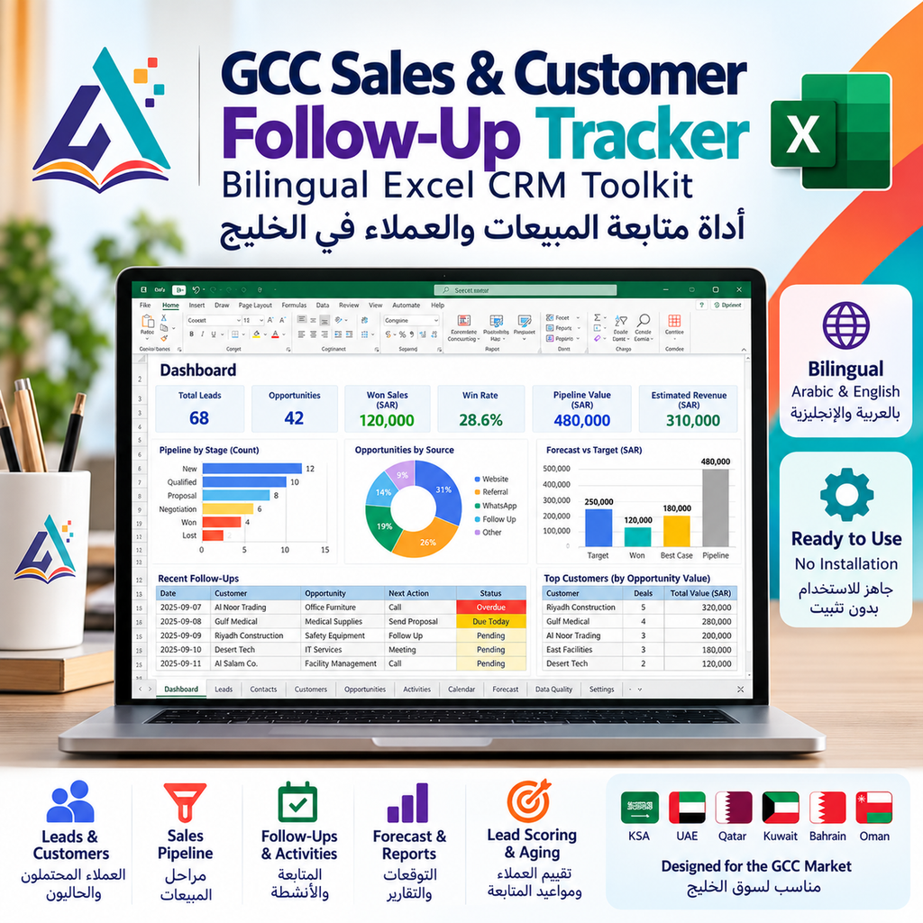 Bilingual GCC CRM toolkit for Saudi Arabia, UAE, Kuwait, Qatar, Bahrain and Oman