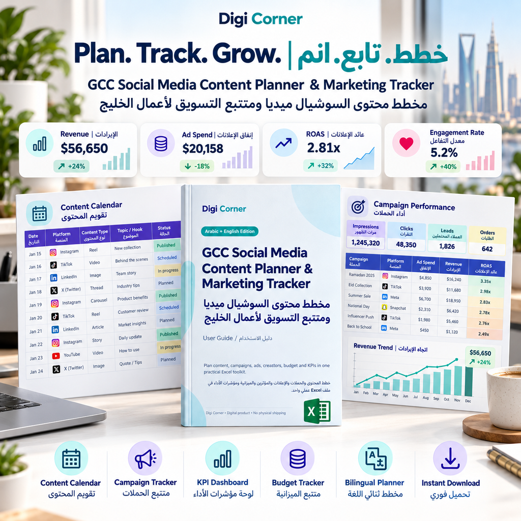 Arabic and English GCC Social Media Content Planner