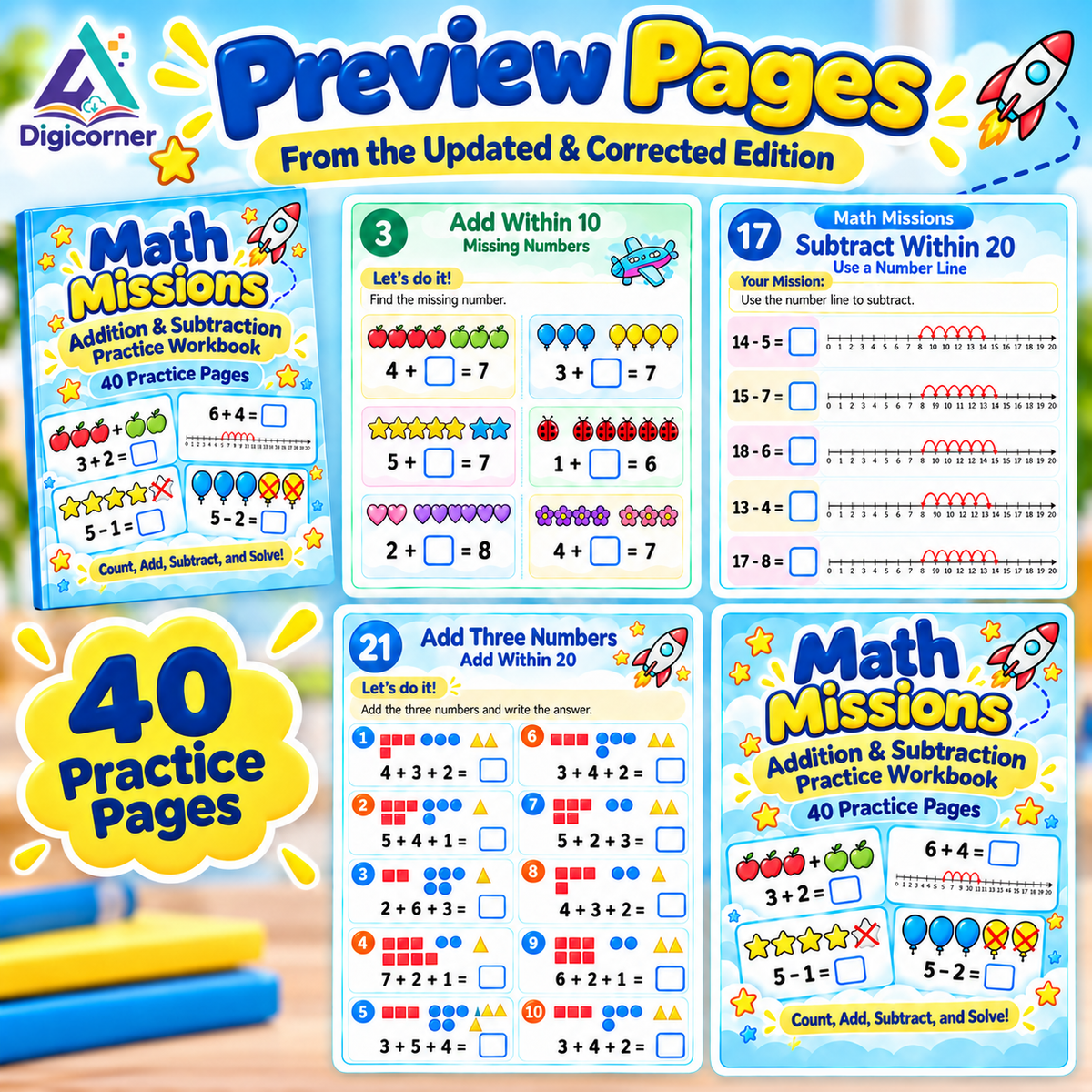 Math Missions preview pages from updated corrected edition